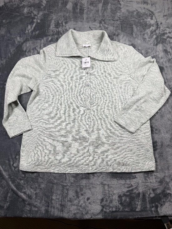J. Jill Sweaters - NWT Pure Jill J.Jill Women XL Dark Celadon Heather Collared Knit Pullover